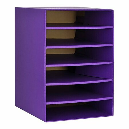 ADIROFFICE 6-Compartment Purple Foldable Classroom Literature Organizer ADI501-06-PUR, 2PK 105AO50106P2